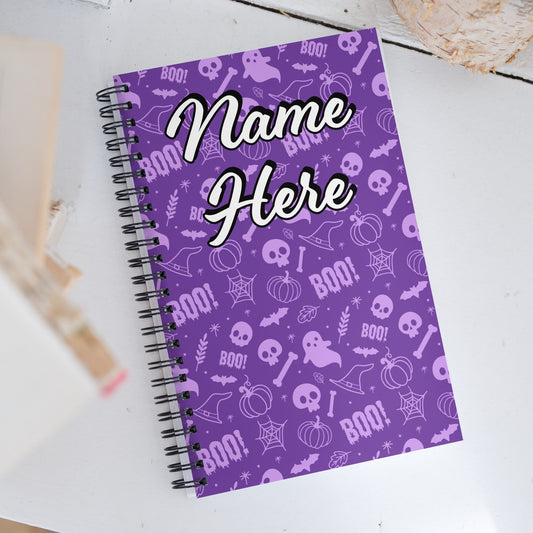 Custom Text, Name Spiral Notebook | Personalized Daybook Journal | Custom Notepad Text Journal | Customized Covered Book | Custom Diary