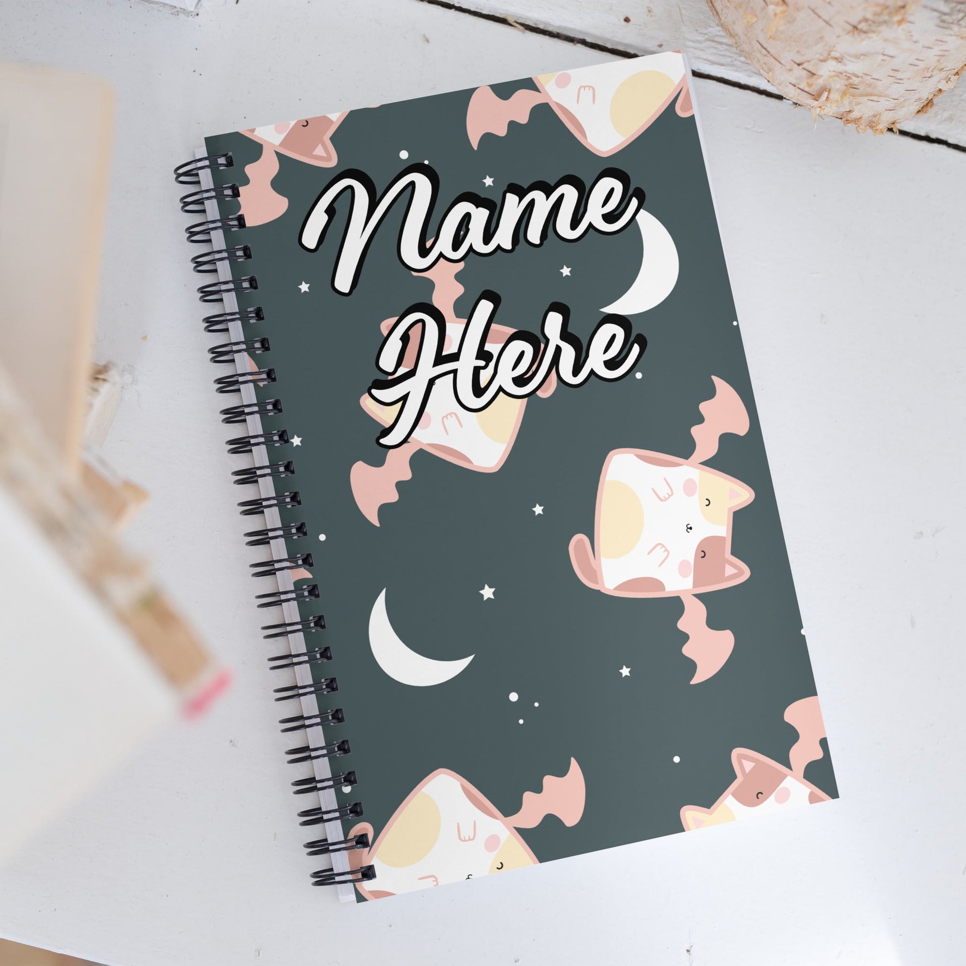 Custom Text, Name Spiral Notebook | Personalized Daybook Journal | Custom Notepad Text Journal | Customized Covered Book | Custom Diary