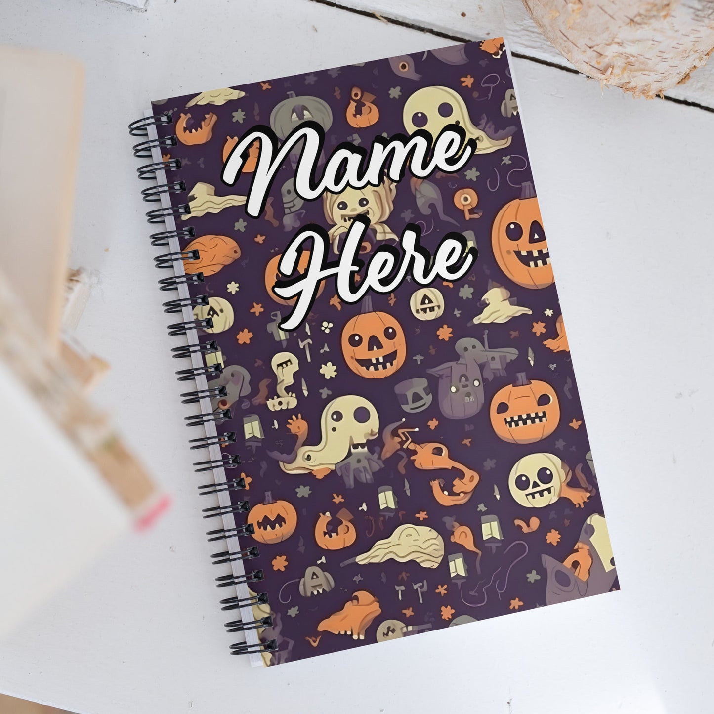 Custom Text, Name Spiral Notebook | Personalized Daybook Journal | Custom Notepad Text Journal | Customized Covered Book | Custom Diary