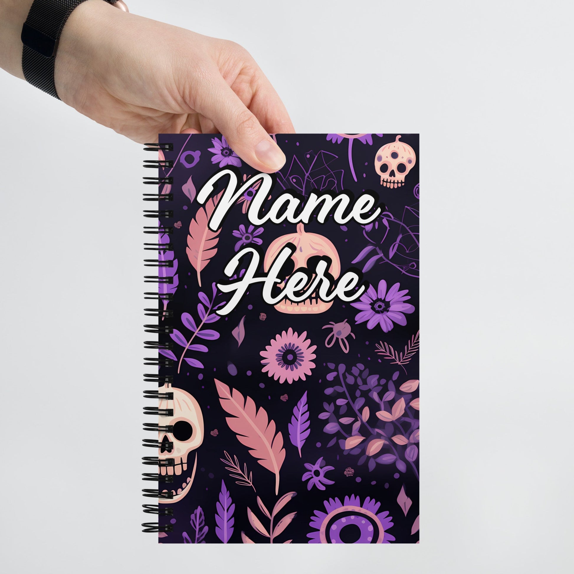 Custom Text, Name Spiral Notebook | Personalized Daybook Journal | Custom Notepad Text Journal | Customized Covered Book | Custom Diary