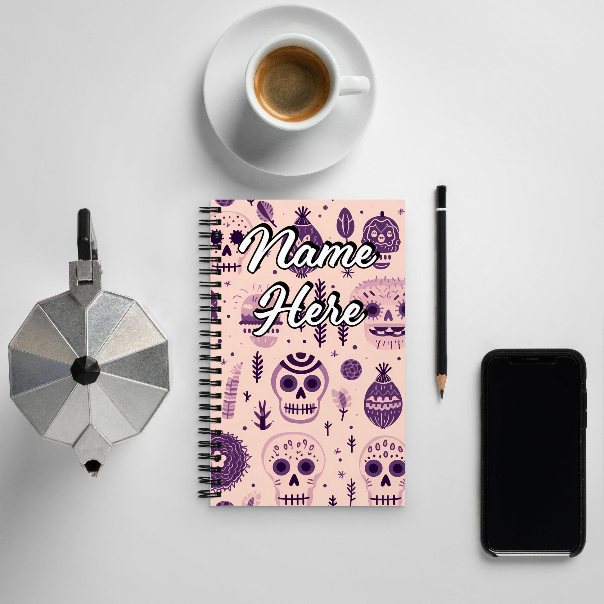 Custom Text, Name Spiral Notebook | Personalized Daybook Journal | Custom Notepad Text Journal | Customized Covered Book | Custom Diary