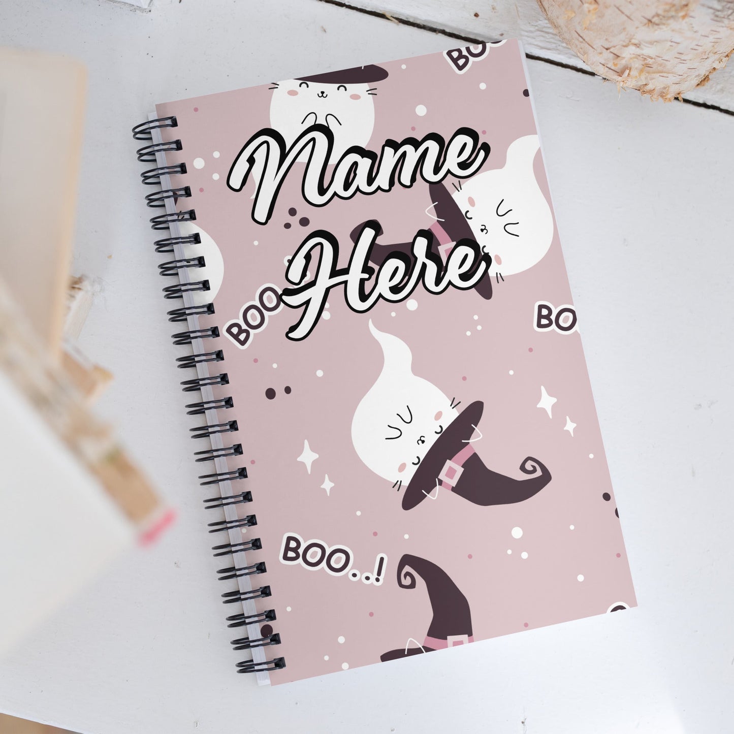 Custom Text, Name Spiral Notebook | Personalized Daybook Journal | Custom Notepad Text Journal | Customized Covered Book | Custom Diary