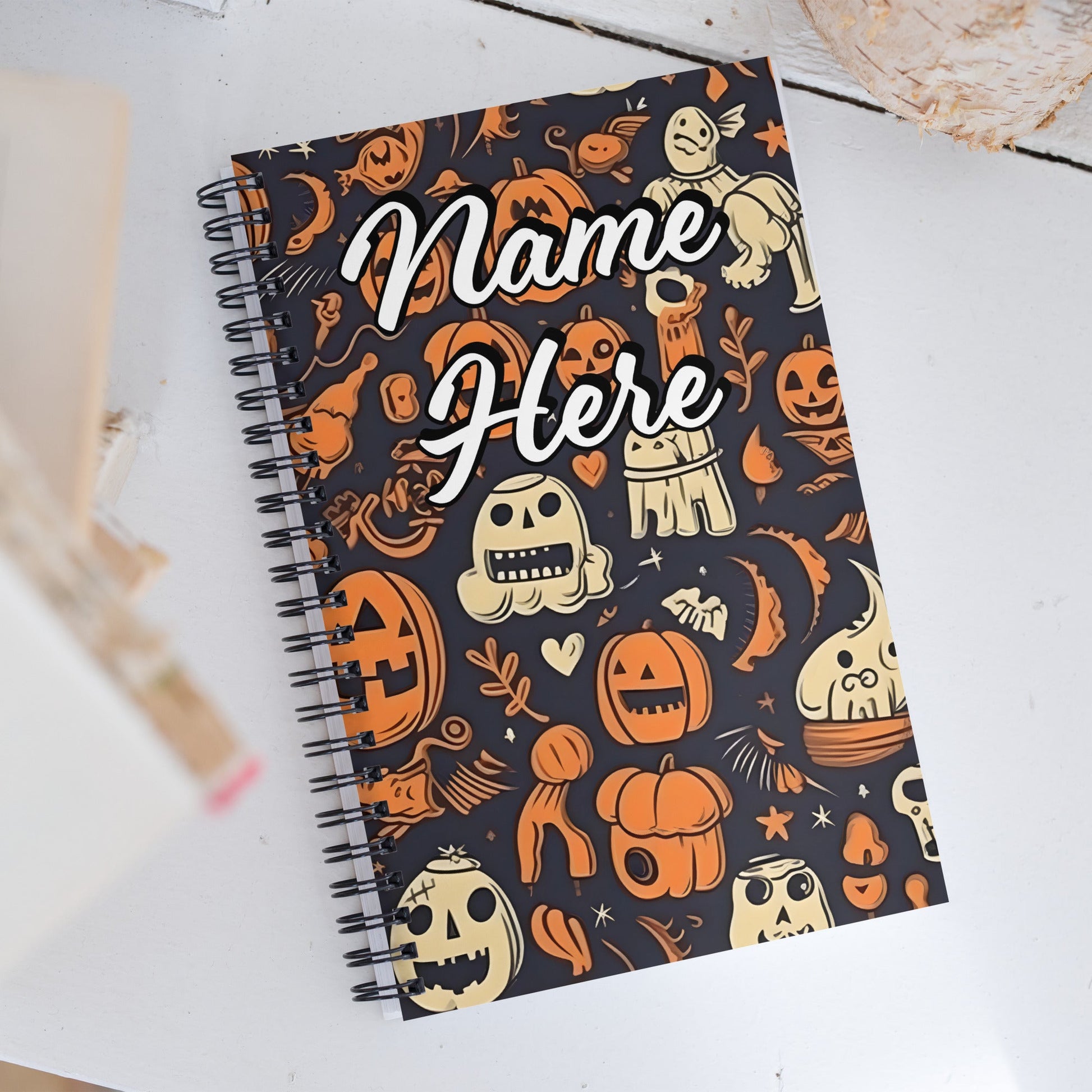 Custom Text, Name Spiral Notebook | Personalized Daybook Journal | Custom Notepad Text Journal | Customized Covered Book | Custom Diary