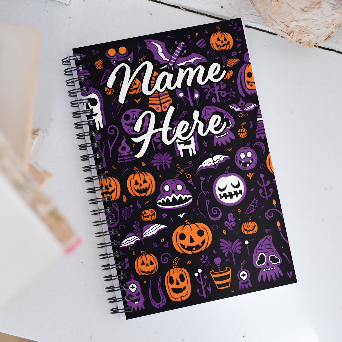 Custom Text, Name Spiral Notebook | Personalized Daybook Journal | Custom Notepad Text Journal | Customized Covered Book | Custom Diary