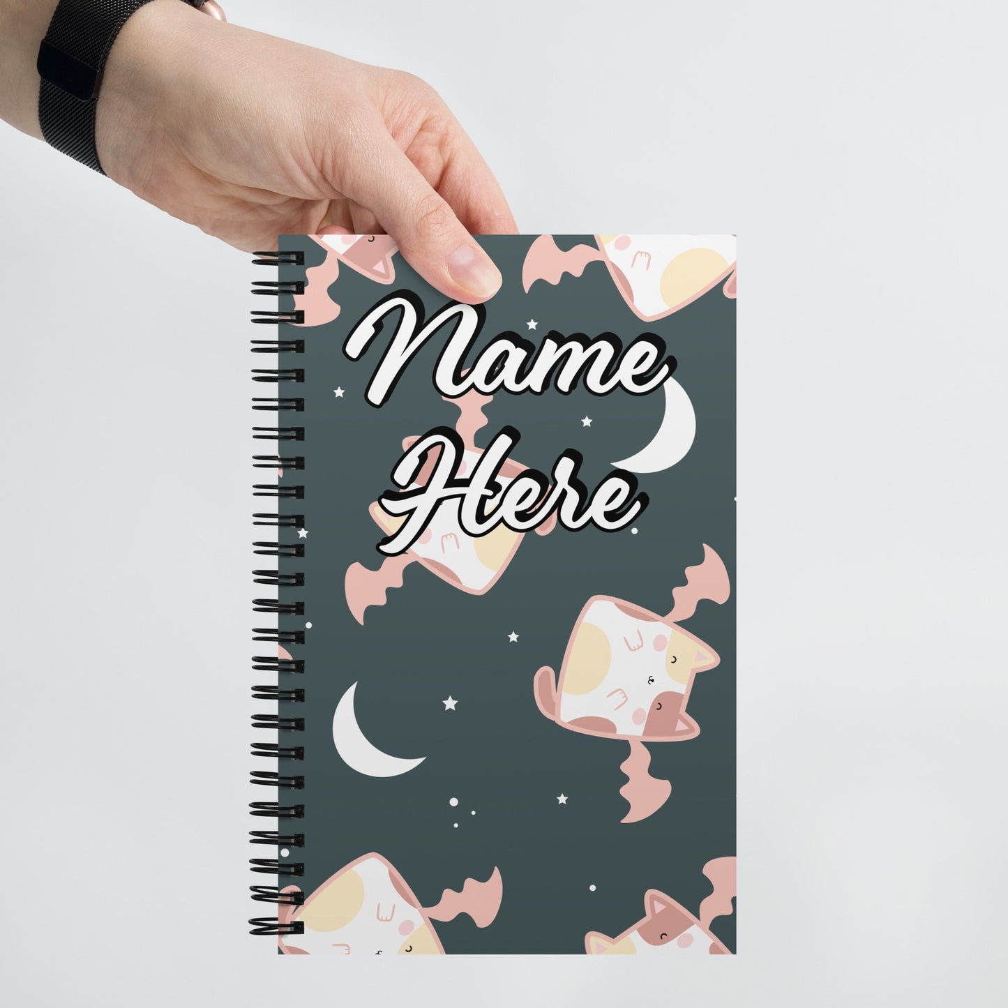 Custom Text, Name Spiral Notebook | Personalized Daybook Journal | Custom Notepad Text Journal | Customized Covered Book | Custom Diary