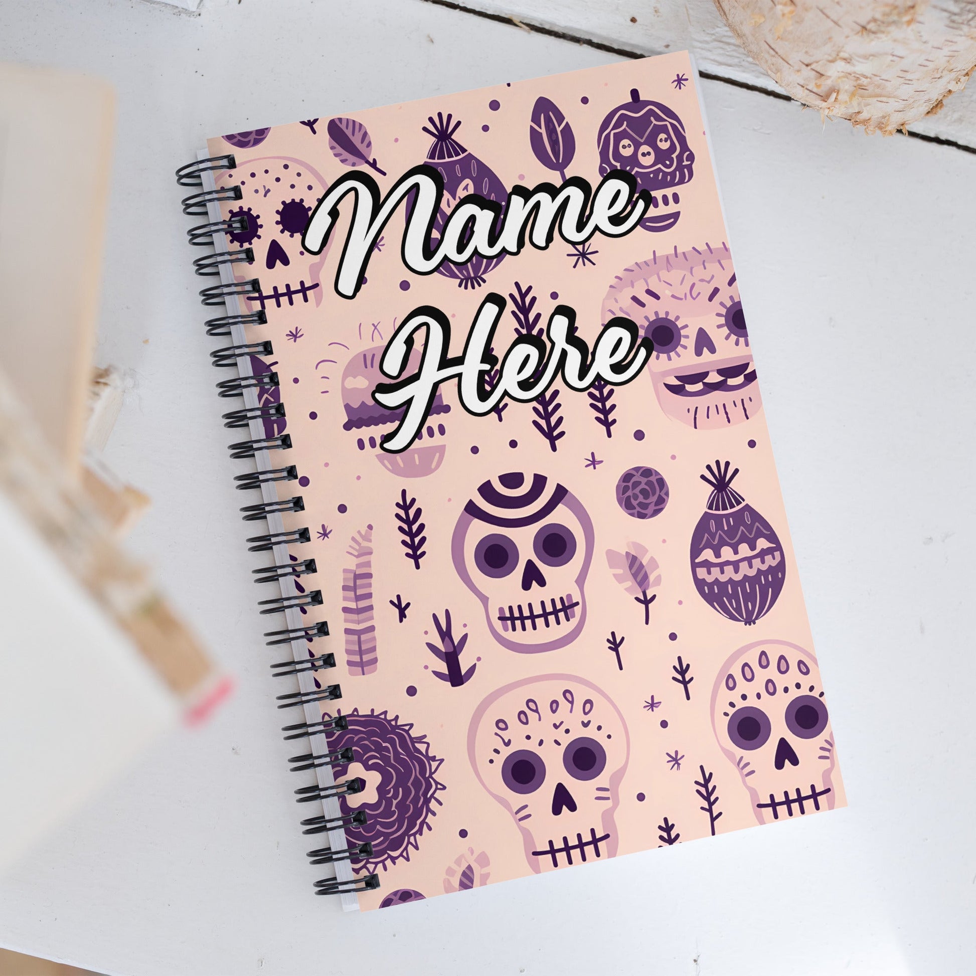 Custom Text, Name Spiral Notebook | Personalized Daybook Journal | Custom Notepad Text Journal | Customized Covered Book | Custom Diary