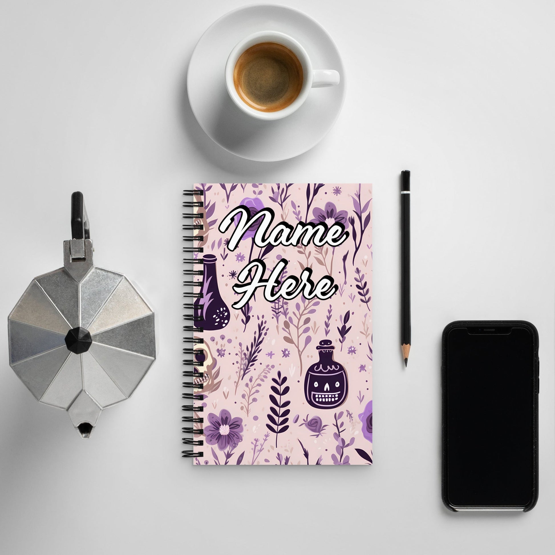 Custom Text, Name Spiral Notebook | Personalized Daybook Journal | Custom Notepad Text Journal | Customized Covered Book | Custom Diary