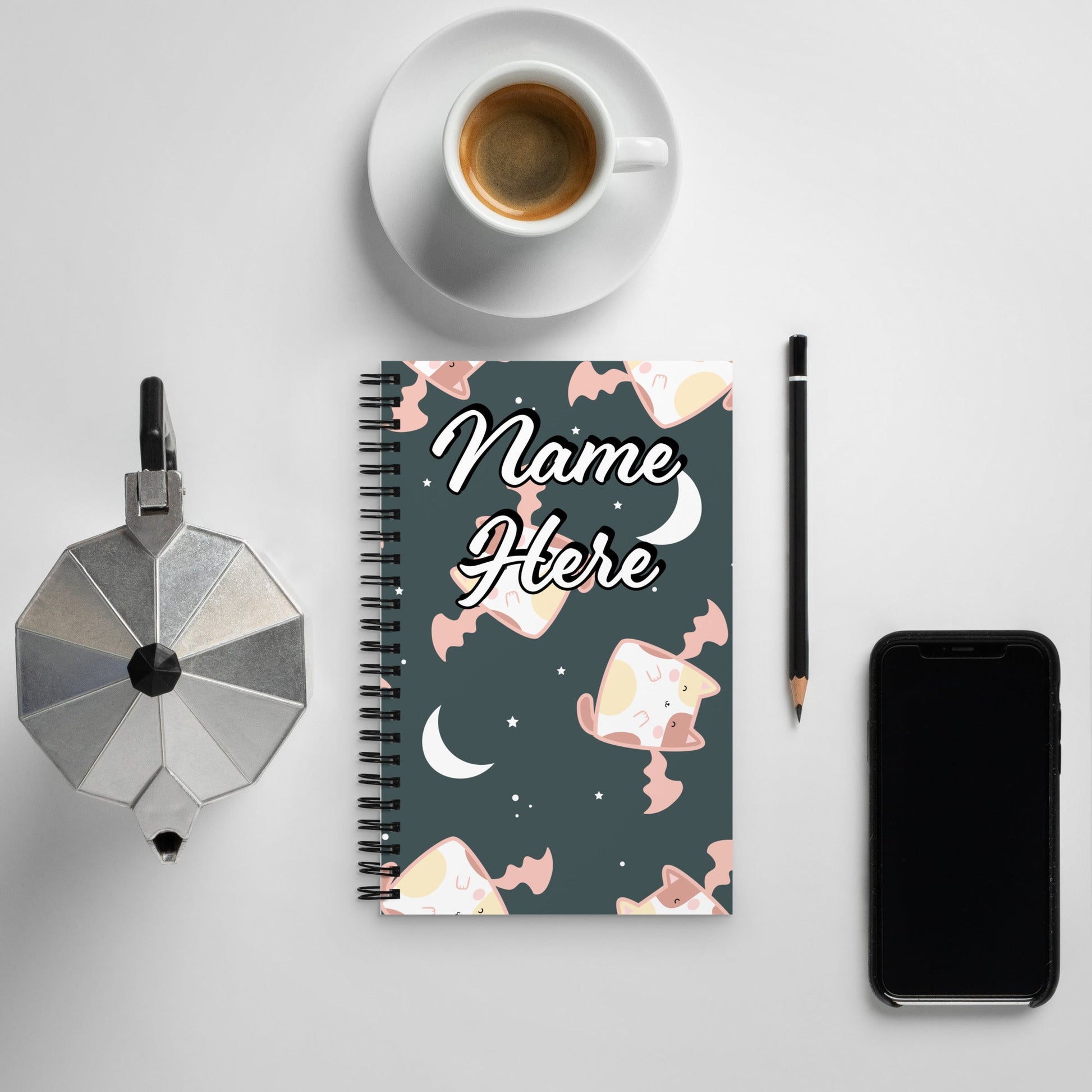 Custom Text, Name Spiral Notebook | Personalized Daybook Journal | Custom Notepad Text Journal | Customized Covered Book | Custom Diary