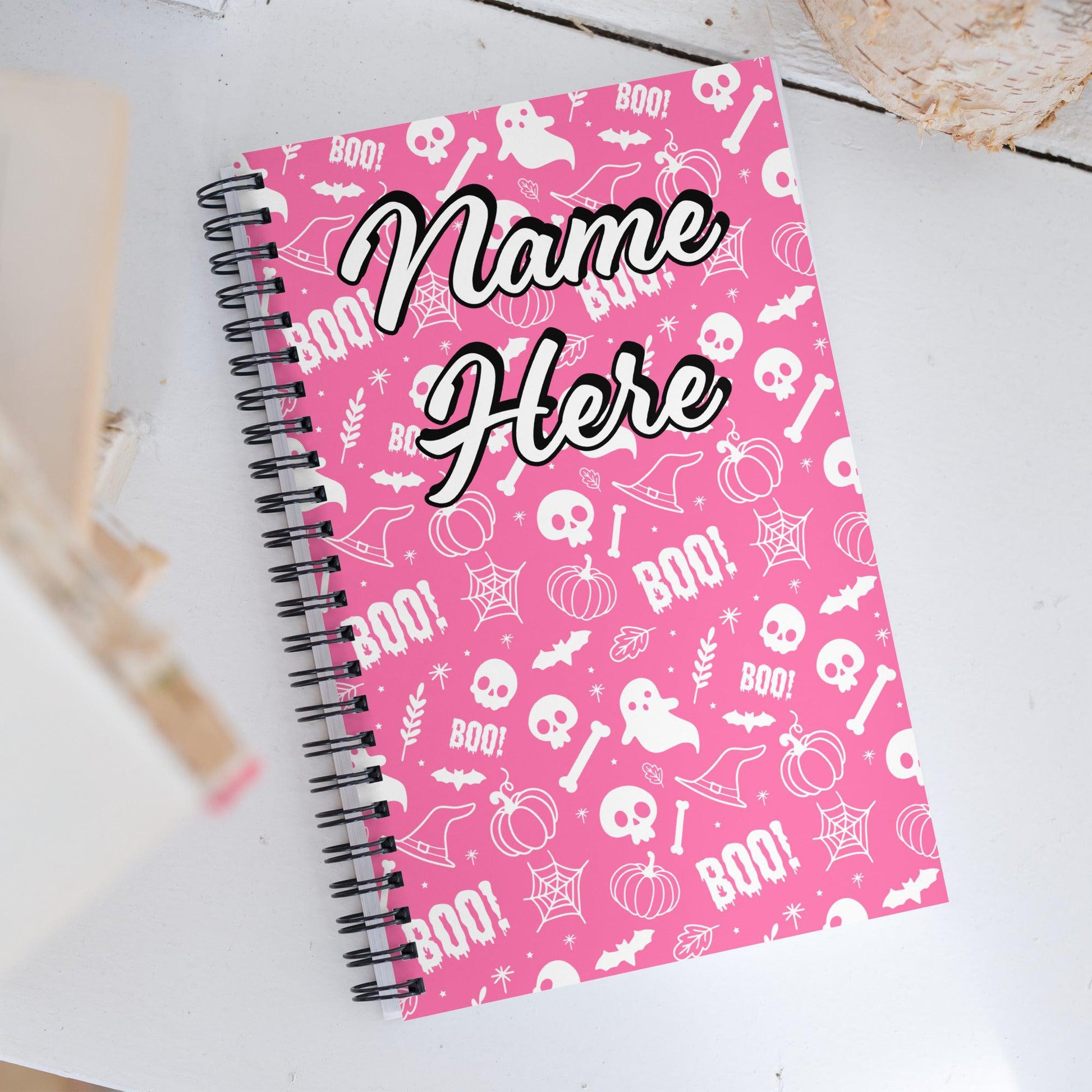 Custom Text, Name Spiral Notebook | Personalized Daybook Journal | Custom Notepad Text Journal | Customized Covered Book | Custom Diary