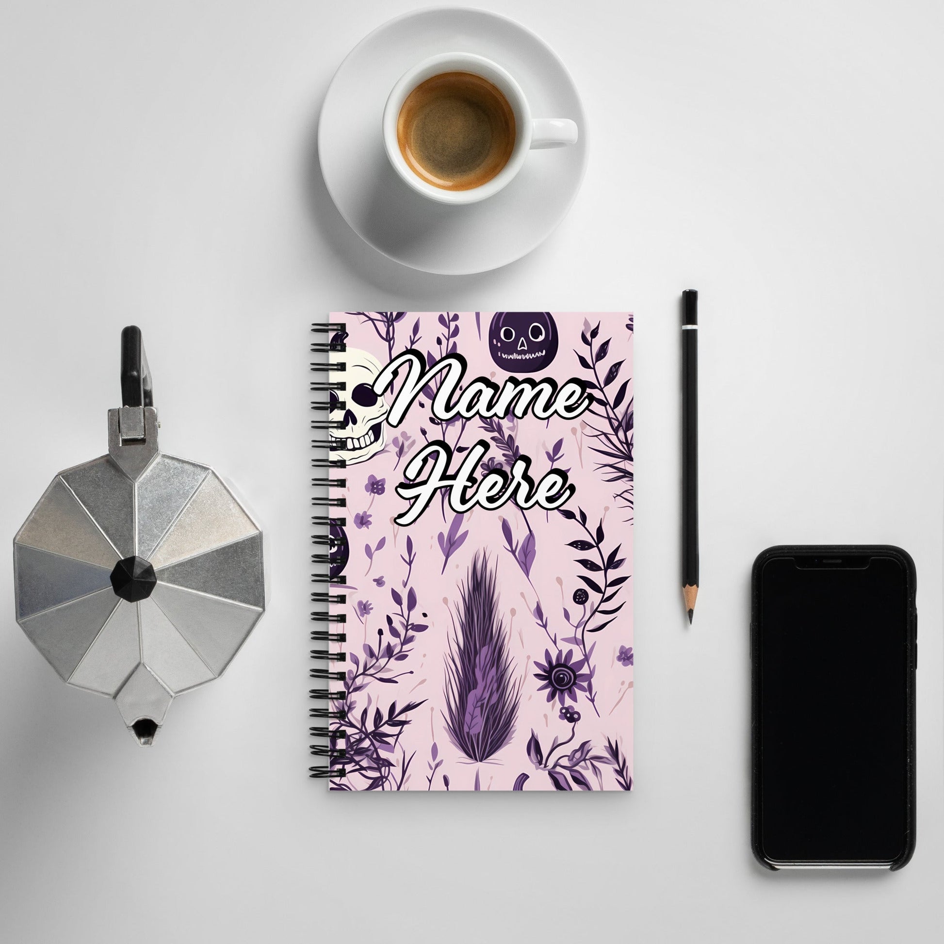 Custom Text, Name Spiral Notebook | Personalized Daybook Journal | Custom Notepad Text Journal | Customized Covered Book | Custom Diary