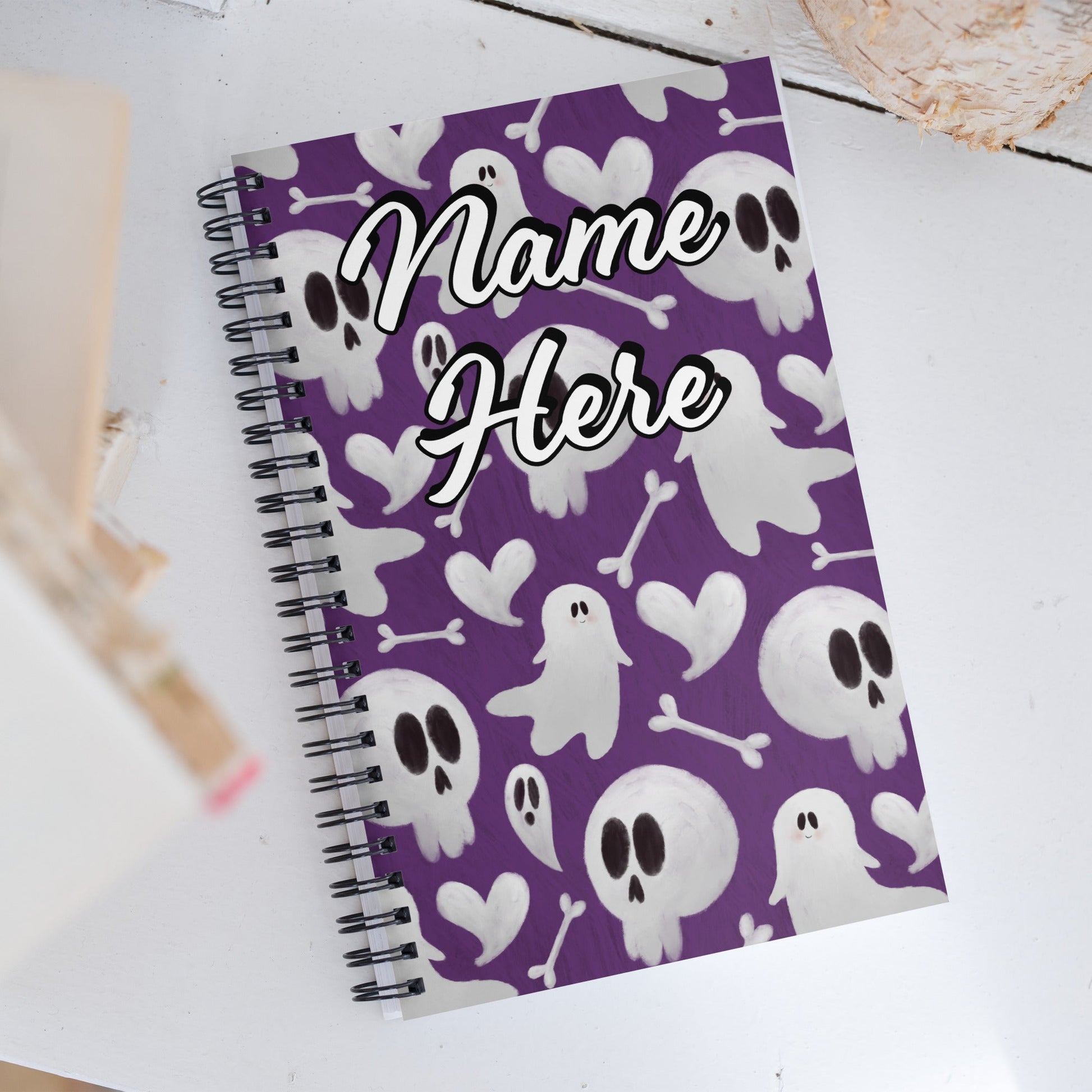 Custom Text, Name Spiral Notebook | Personalized Daybook Journal | Custom Notepad Text Journal | Customized Covered Book | Custom Diary