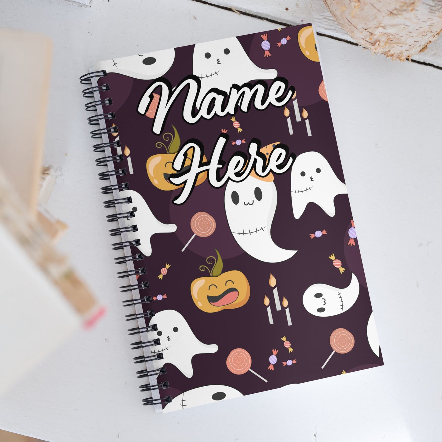 Custom Text, Name Spiral Notebook | Personalized Daybook Journal | Custom Notepad Text Journal | Customized Covered Book | Custom Diary