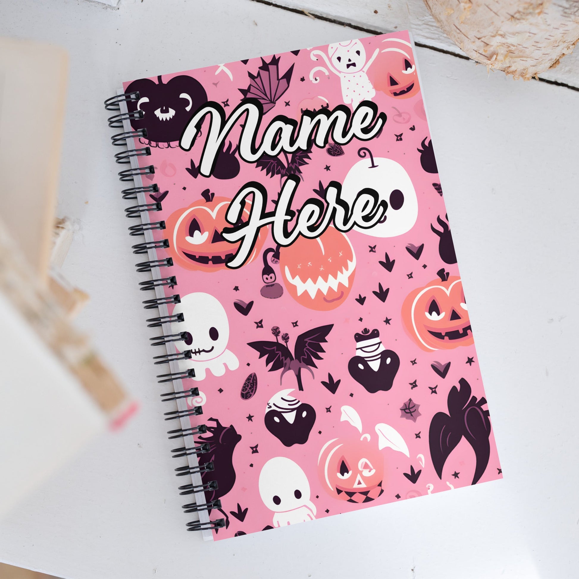 Custom Text, Name Spiral Notebook | Personalized Daybook Journal | Custom Notepad Text Journal | Customized Covered Book | Custom Diary