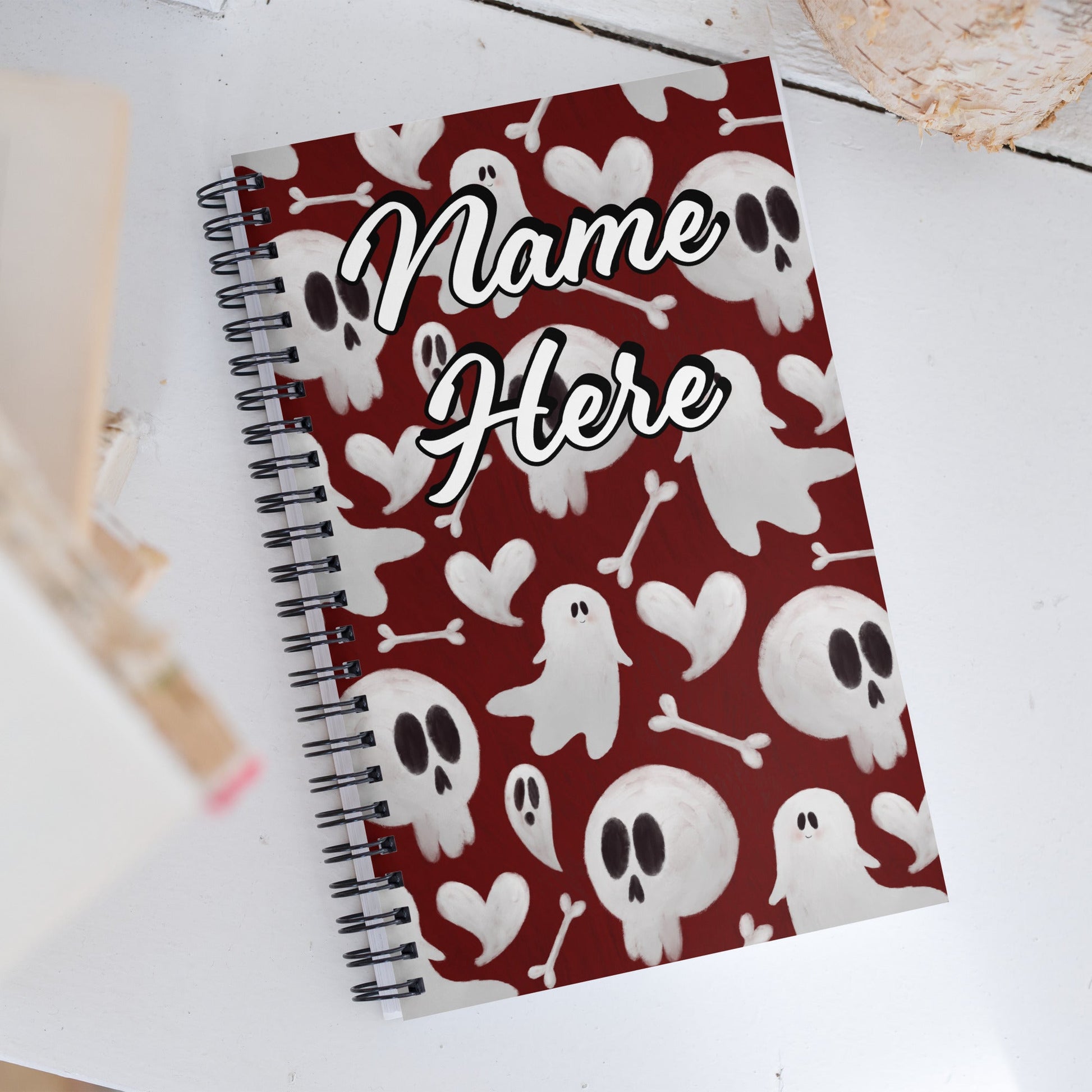 Custom Text, Name Spiral Notebook | Personalized Daybook Journal | Custom Notepad Text Journal | Customized Covered Book | Custom Diary