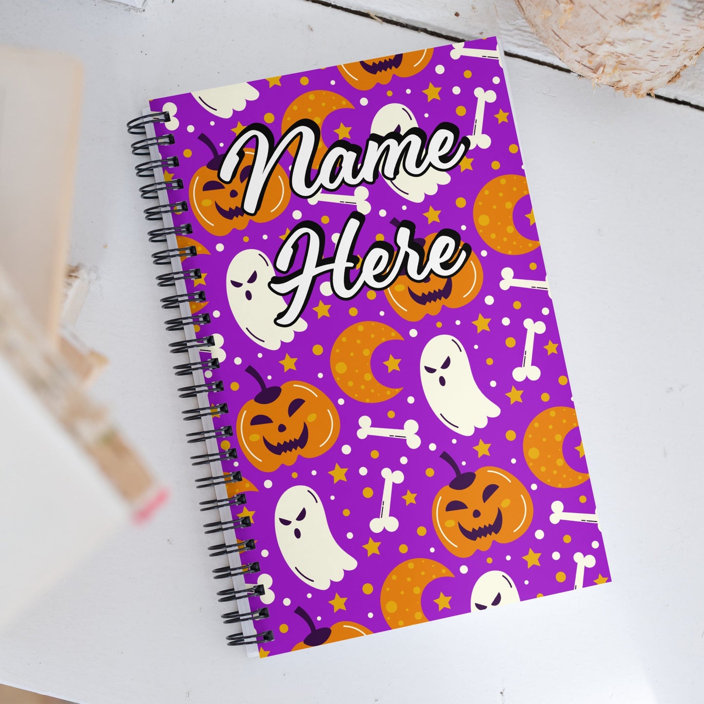 Custom Text, Name Spiral Notebook | Personalized Daybook Journal | Custom Notepad Text Journal | Customized Covered Book | Custom Diary