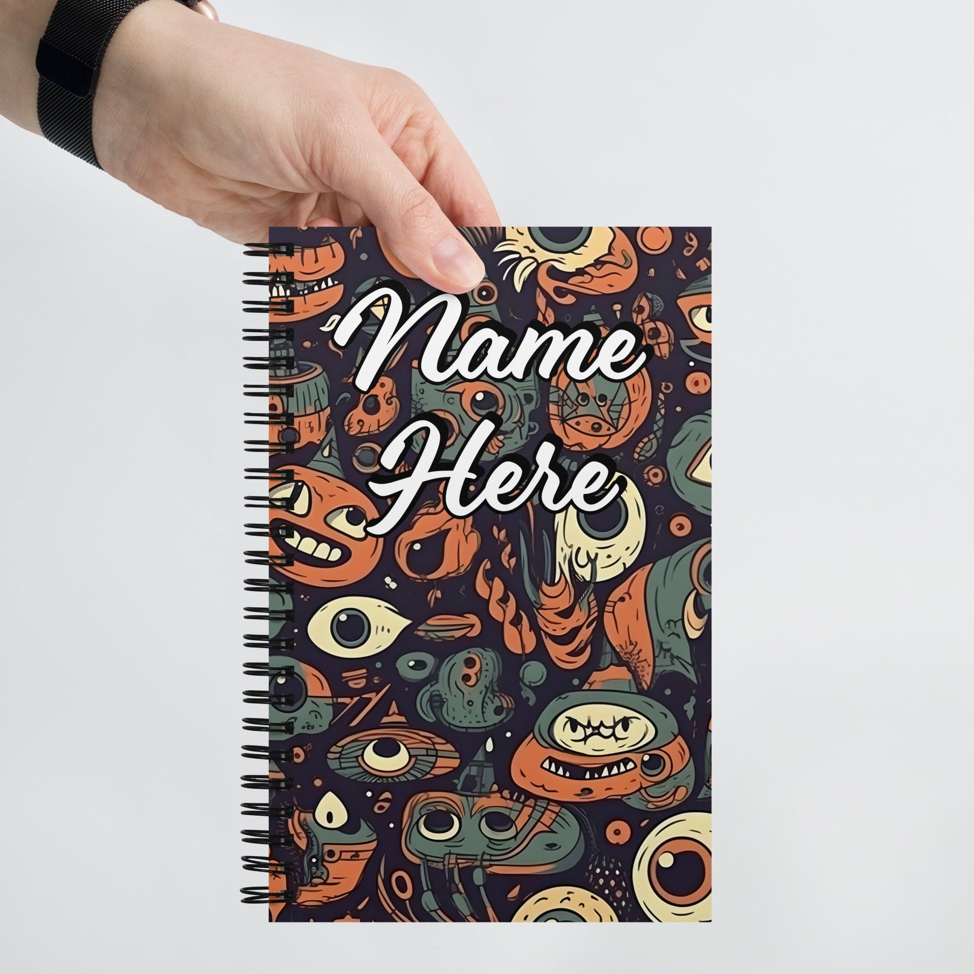 Custom Text, Name Spiral Notebook | Personalized Daybook Journal | Custom Notepad Text Journal | Customized Covered Book | Custom Diary