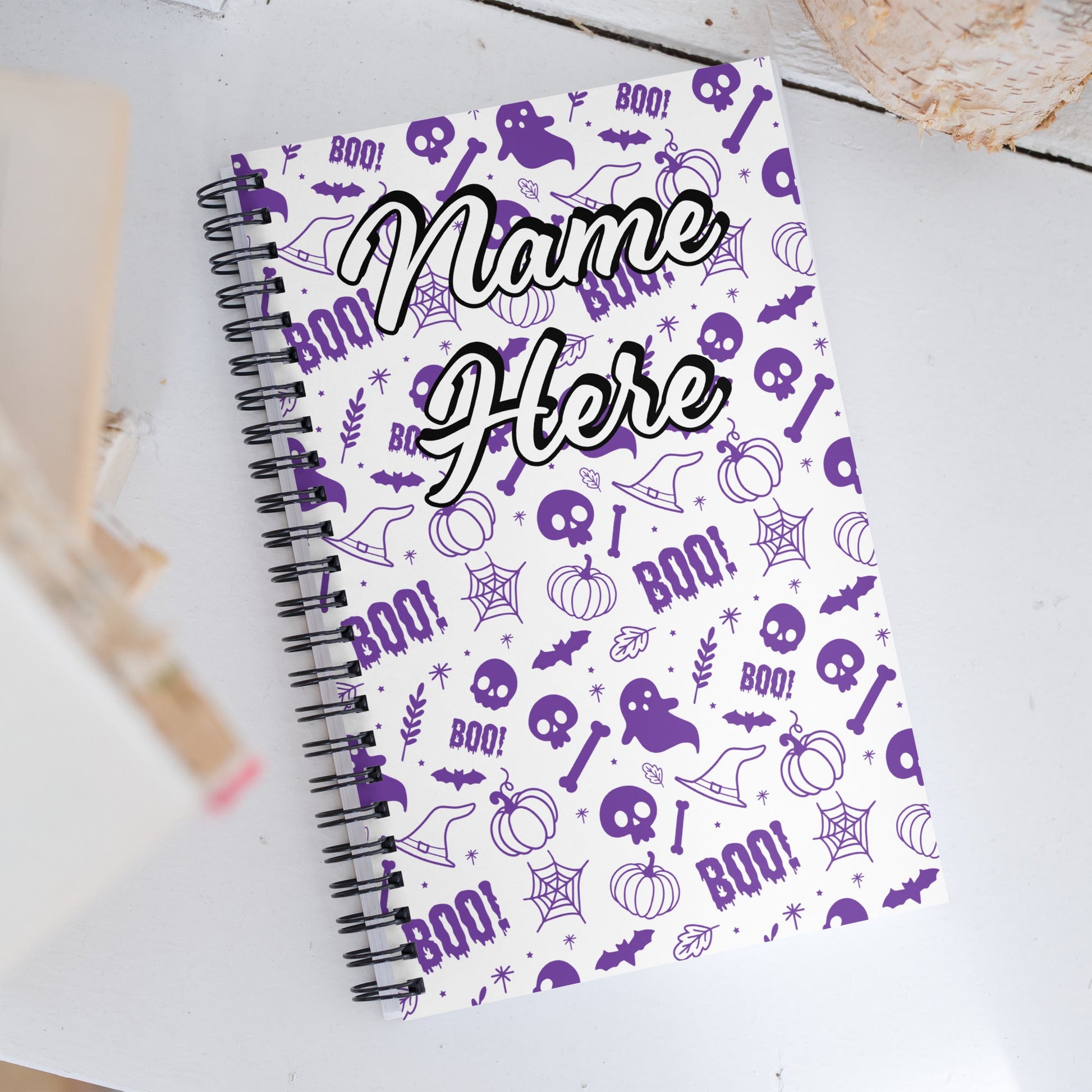 Custom Text, Name Spiral Notebook | Personalized Daybook Journal | Custom Notepad Text Journal | Customized Covered Book | Custom Diary