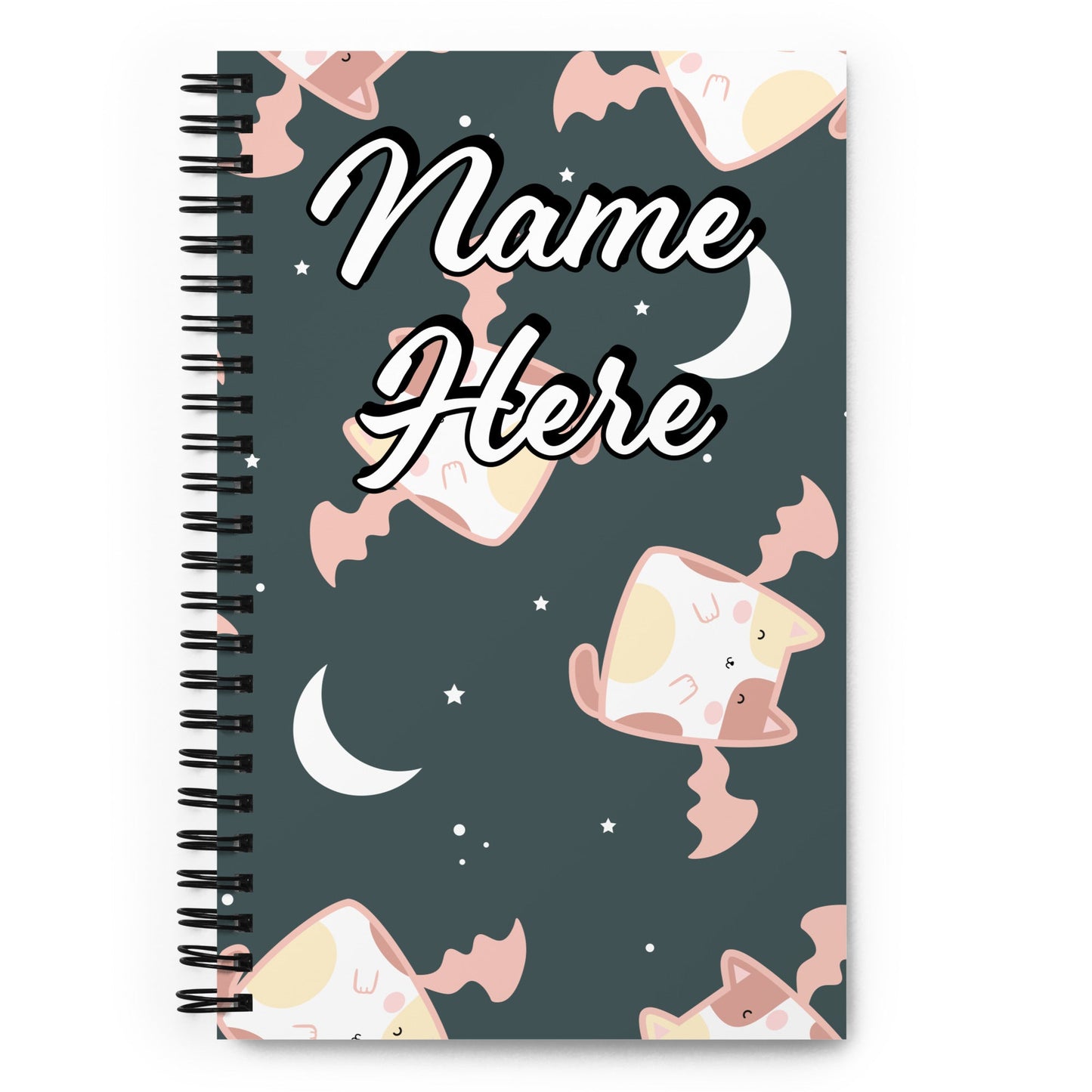 Custom Text, Name Spiral Notebook | Personalized Daybook Journal | Custom Notepad Text Journal | Customized Covered Book | Custom Diary