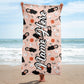 Personalized Beach Towel | Customized Bats Retro Style Beach Towel | Bachelorette Bridesmaid Towel | Personalized Gifts