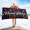 Personalized Beach Towel | Customized Bats Retro Style Beach Towel | Bachelorette Bridesmaid Towel | Personalized Gifts