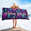 Personalized Beach Towel | Customized Bats Retro Style Beach Towel | Bachelorette Bridesmaid Towel | Personalized Gifts