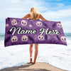 Personalized Beach Towel | Customized Bats Retro Style Beach Towel | Bachelorette Bridesmaid Towel | Personalized Gifts