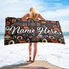 Personalized Beach Towel | Customized Bats Retro Style Beach Towel | Bachelorette Bridesmaid Towel | Personalized Gifts