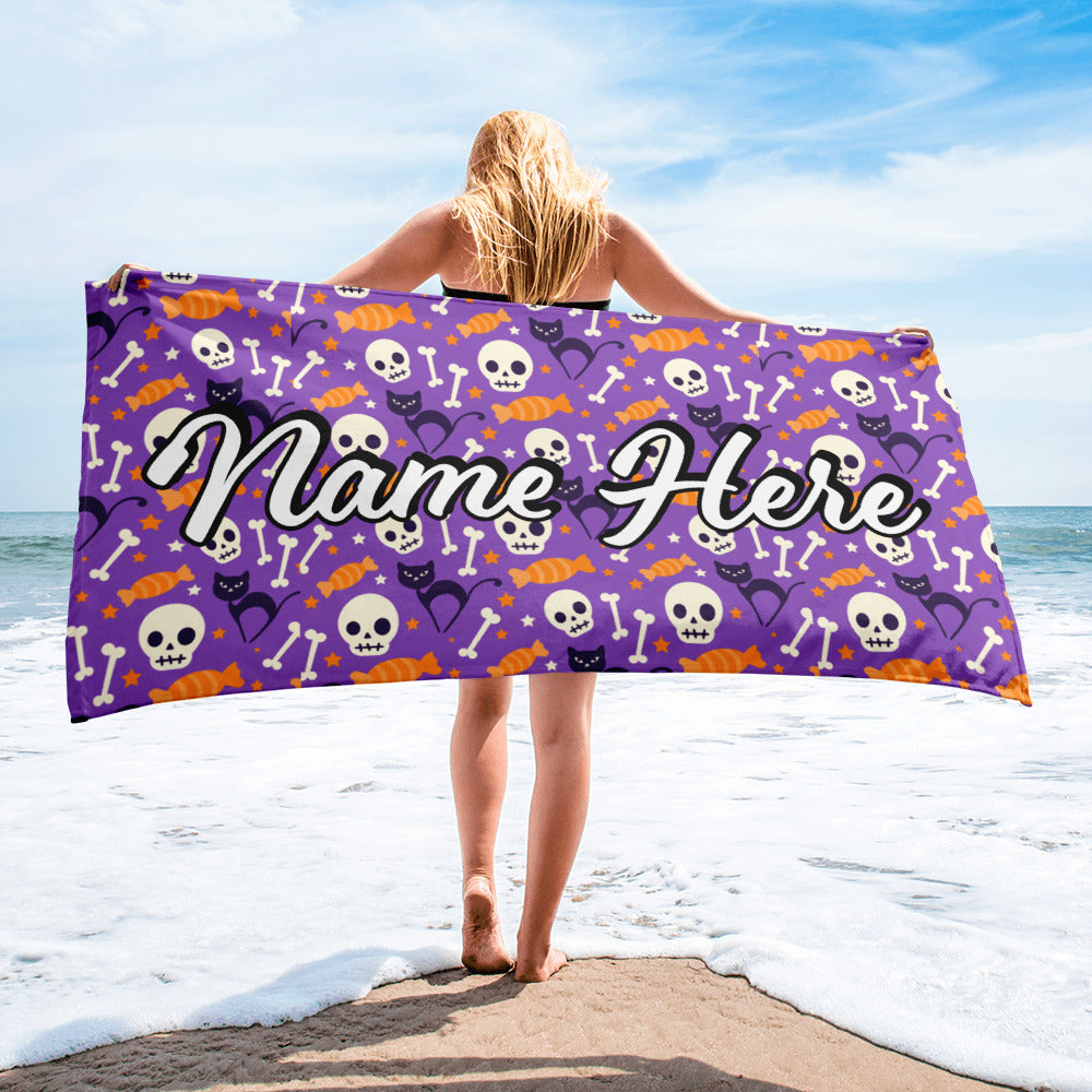 Personalized Beach Towel | Customized Bats Retro Style Beach Towel | Bachelorette Bridesmaid Towel | Personalized Gifts