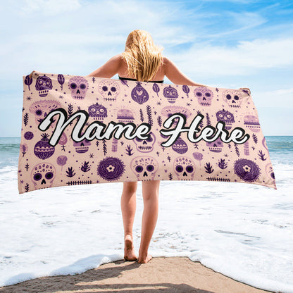 Personalized Beach Towel | Customized Bats Retro Style Beach Towel | Bachelorette Bridesmaid Towel | Personalized Gifts