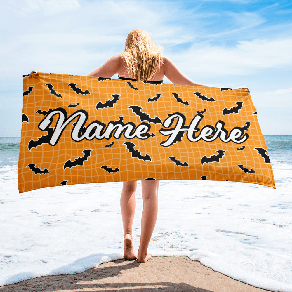 Personalized Beach Towel | Customized Bats Retro Style Beach Towel | Bachelorette Bridesmaid Towel | Personalized Gifts