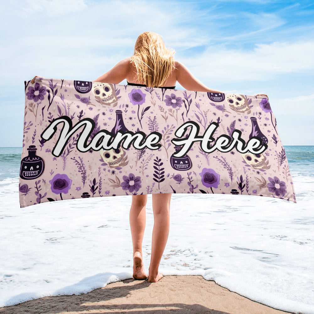 Personalized Beach Towel | Customized Bats Retro Style Beach Towel | Bachelorette Bridesmaid Towel | Personalized Gifts