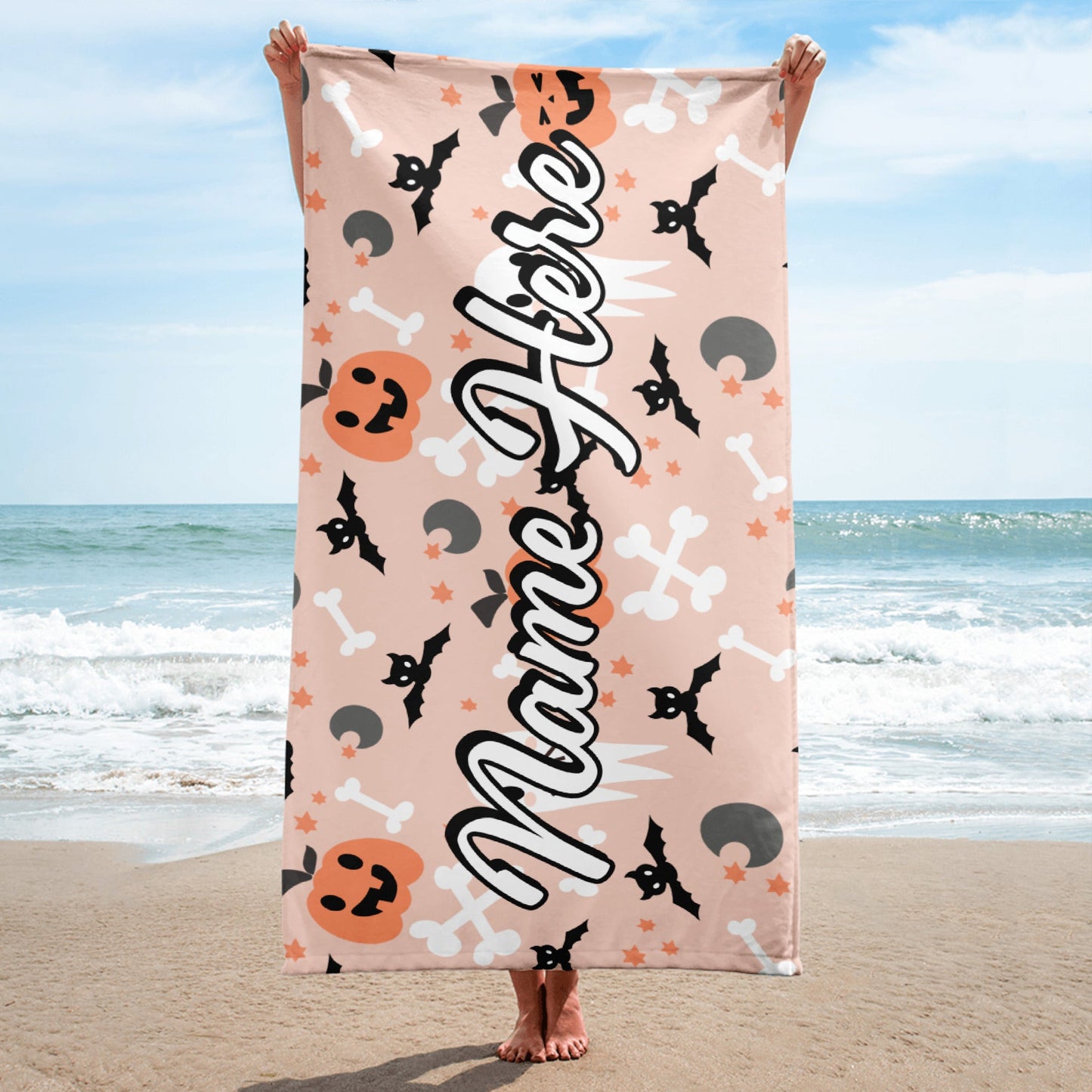 Personalized Beach Towel | Customized Bats Retro Style Beach Towel | Bachelorette Bridesmaid Towel | Personalized Gifts