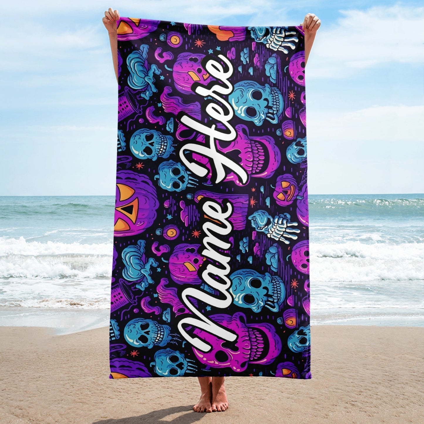 Personalized Beach Towel | Customized Bats Retro Style Beach Towel | Bachelorette Bridesmaid Towel | Personalized Gifts