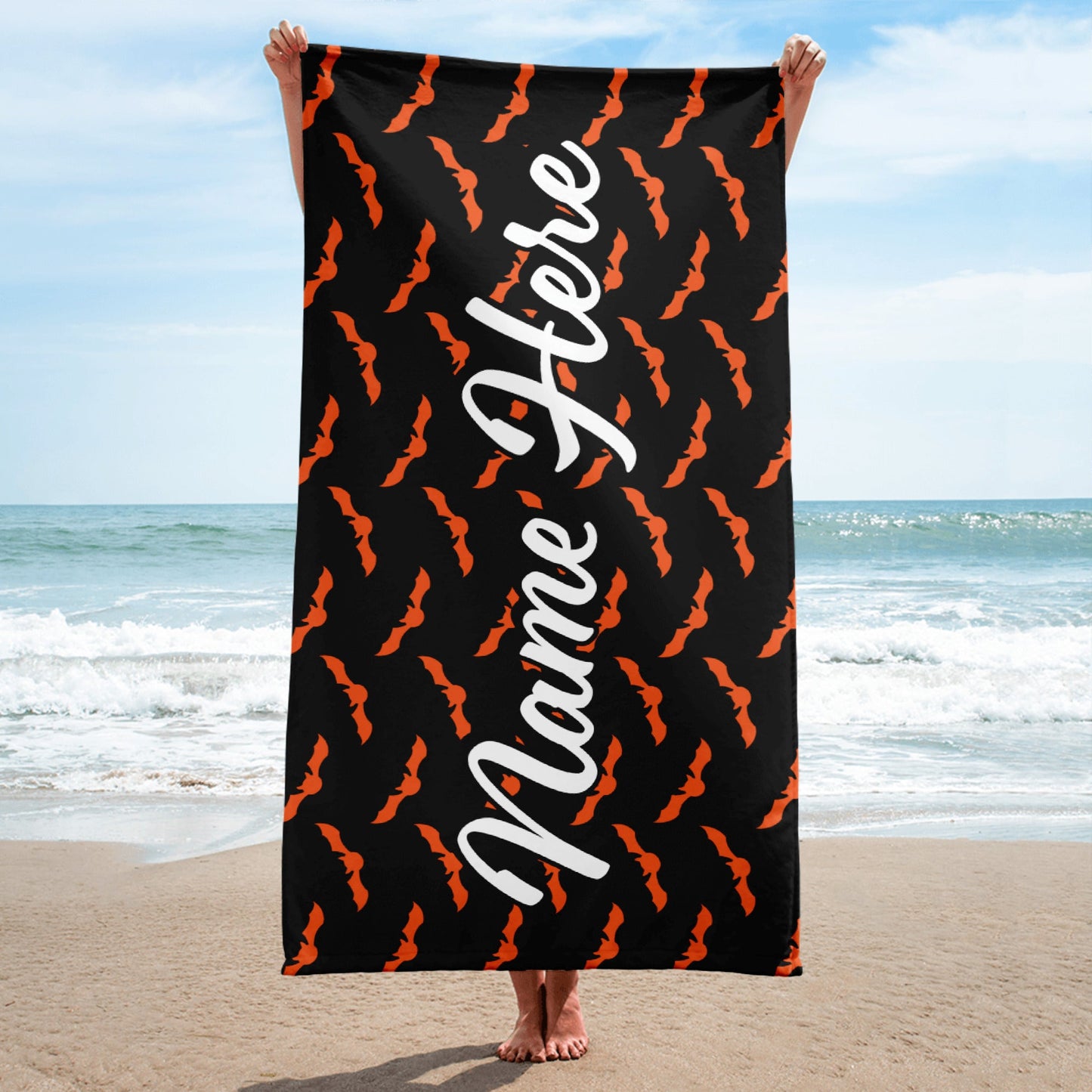 Personalized Beach Towel | Customized Bats Retro Style Beach Towel | Bachelorette Bridesmaid Towel | Personalized Gifts