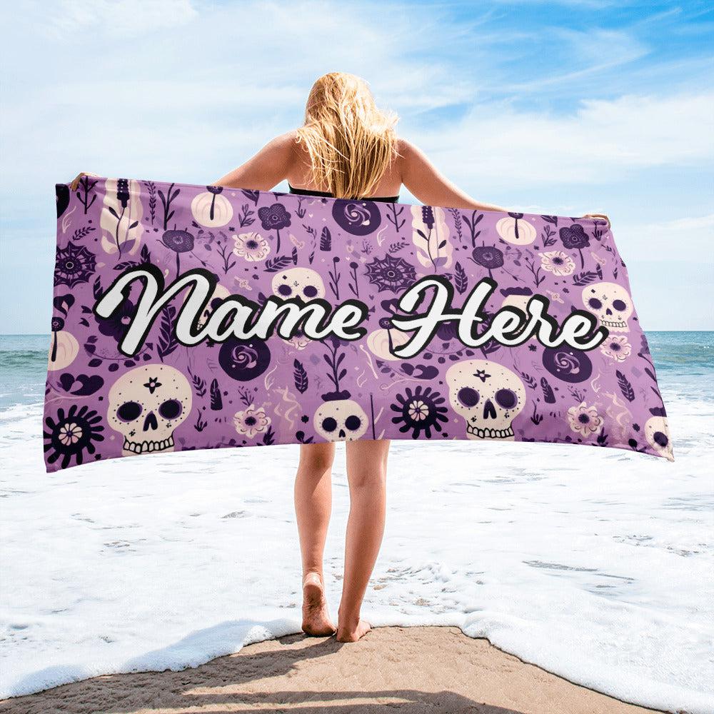 Personalized Beach Towel | Customized Bats Retro Style Beach Towel | Bachelorette Bridesmaid Towel | Personalized Gifts