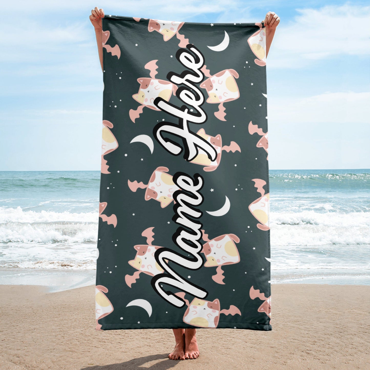 Personalized Beach Towel | Customized Bats Retro Style Beach Towel | Bachelorette Bridesmaid Towel | Personalized Gifts