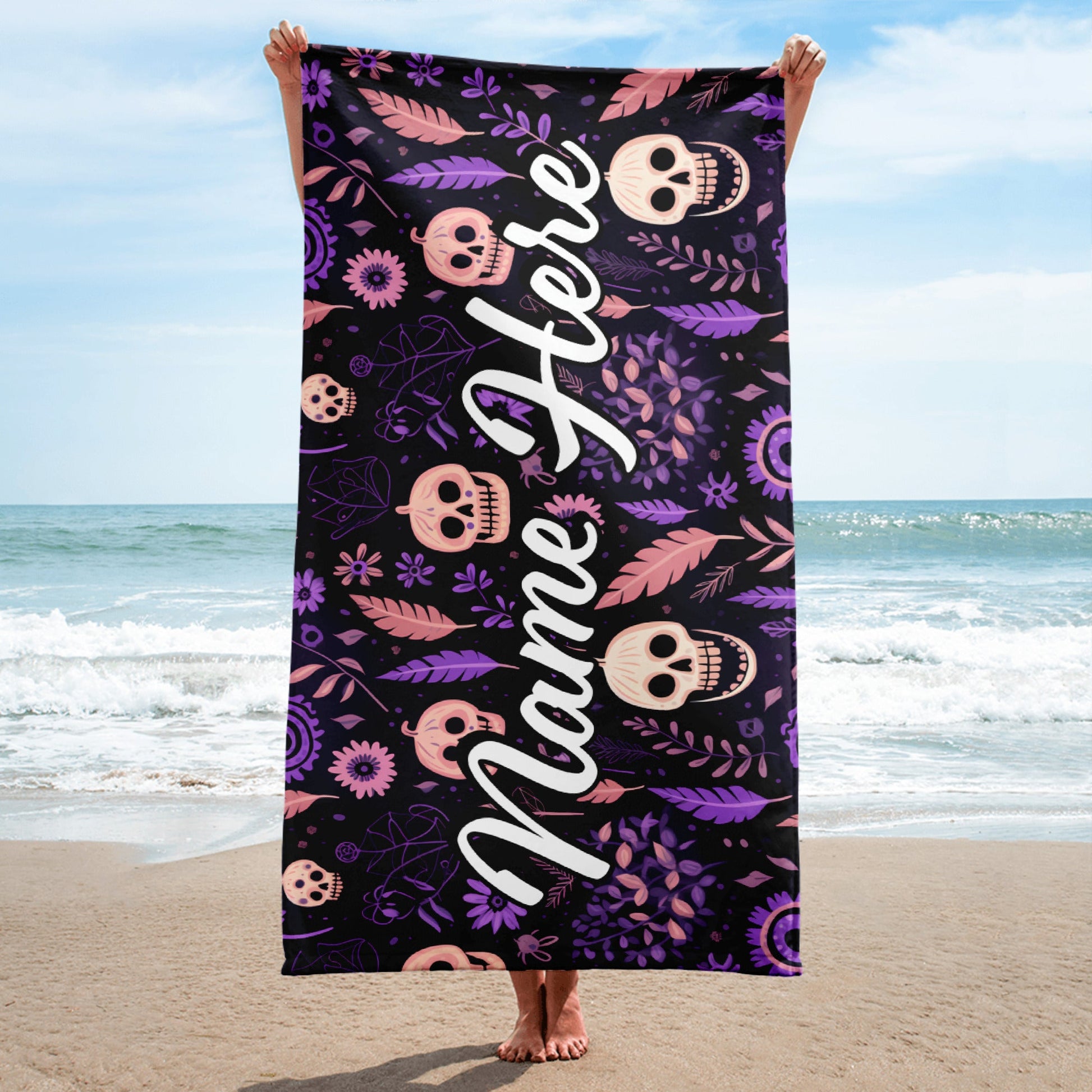 Personalized Beach Towel | Customized Bats Retro Style Beach Towel | Bachelorette Bridesmaid Towel | Personalized Gifts