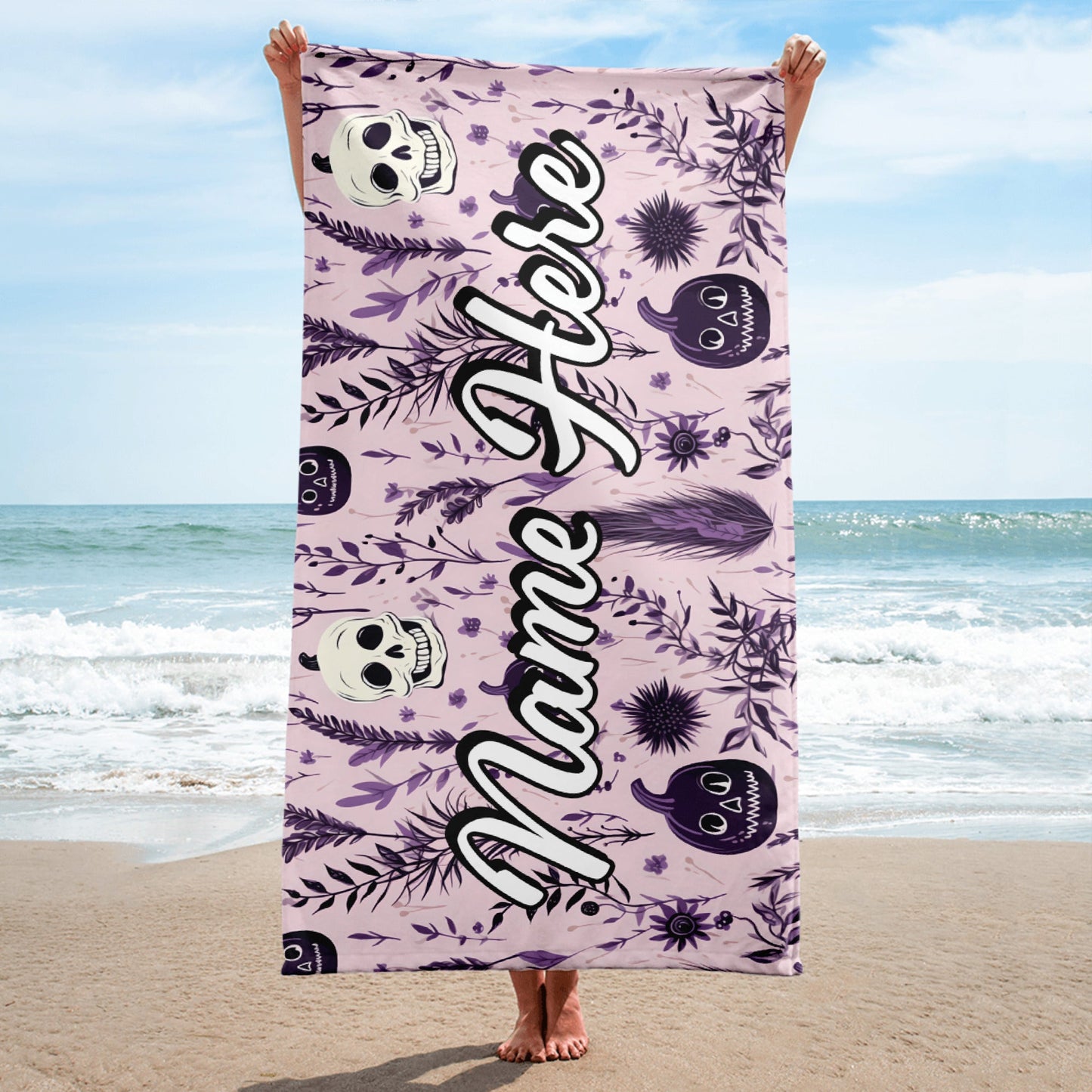 Personalized Beach Towel | Customized Bats Retro Style Beach Towel | Bachelorette Bridesmaid Towel | Personalized Gifts