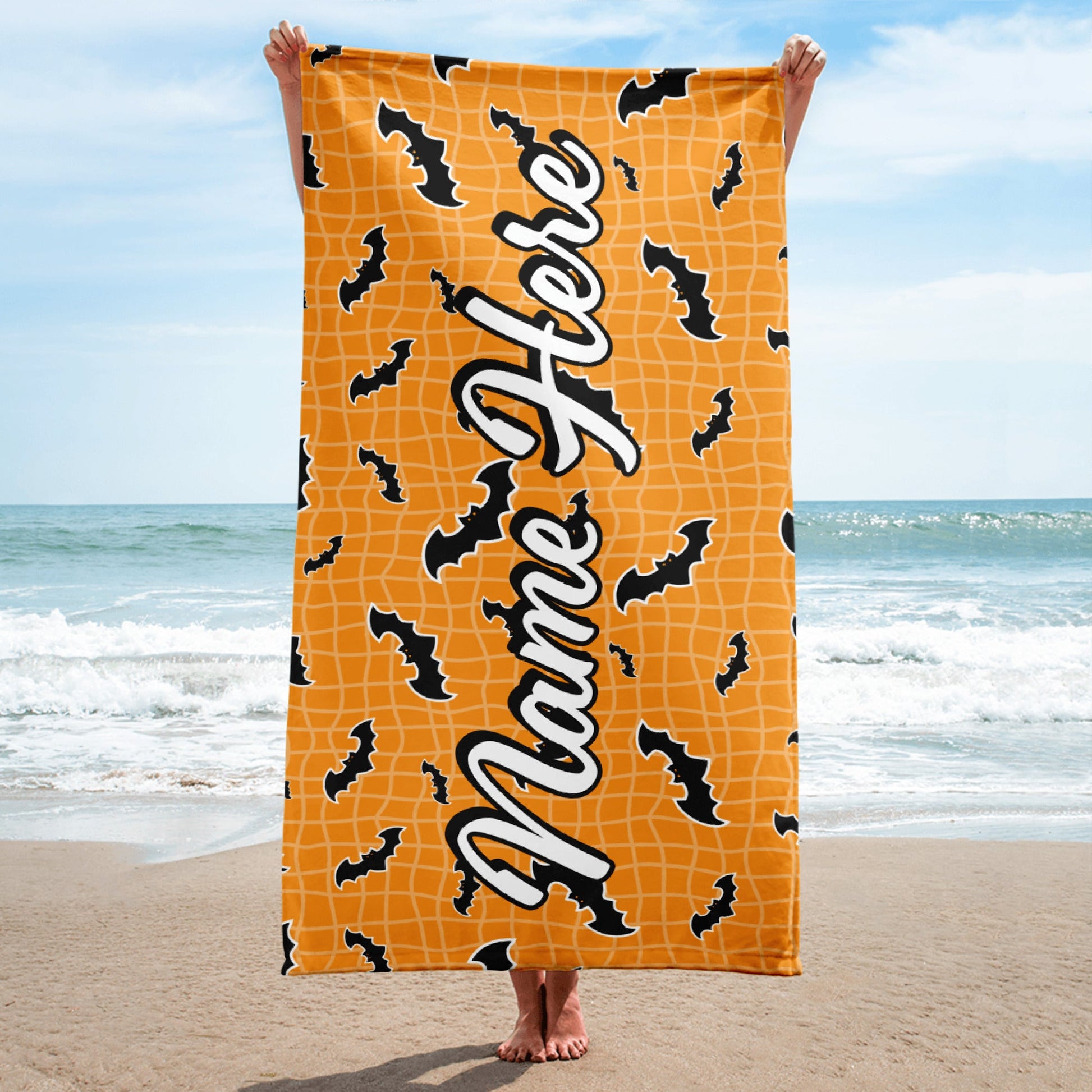 Personalized Beach Towel | Customized Bats Retro Style Beach Towel | Bachelorette Bridesmaid Towel | Personalized Gifts