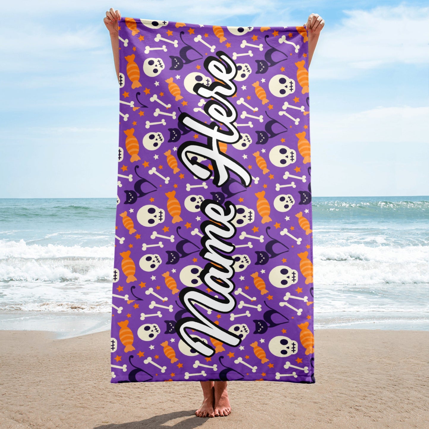 Personalized Beach Towel | Customized Bats Retro Style Beach Towel | Bachelorette Bridesmaid Towel | Personalized Gifts