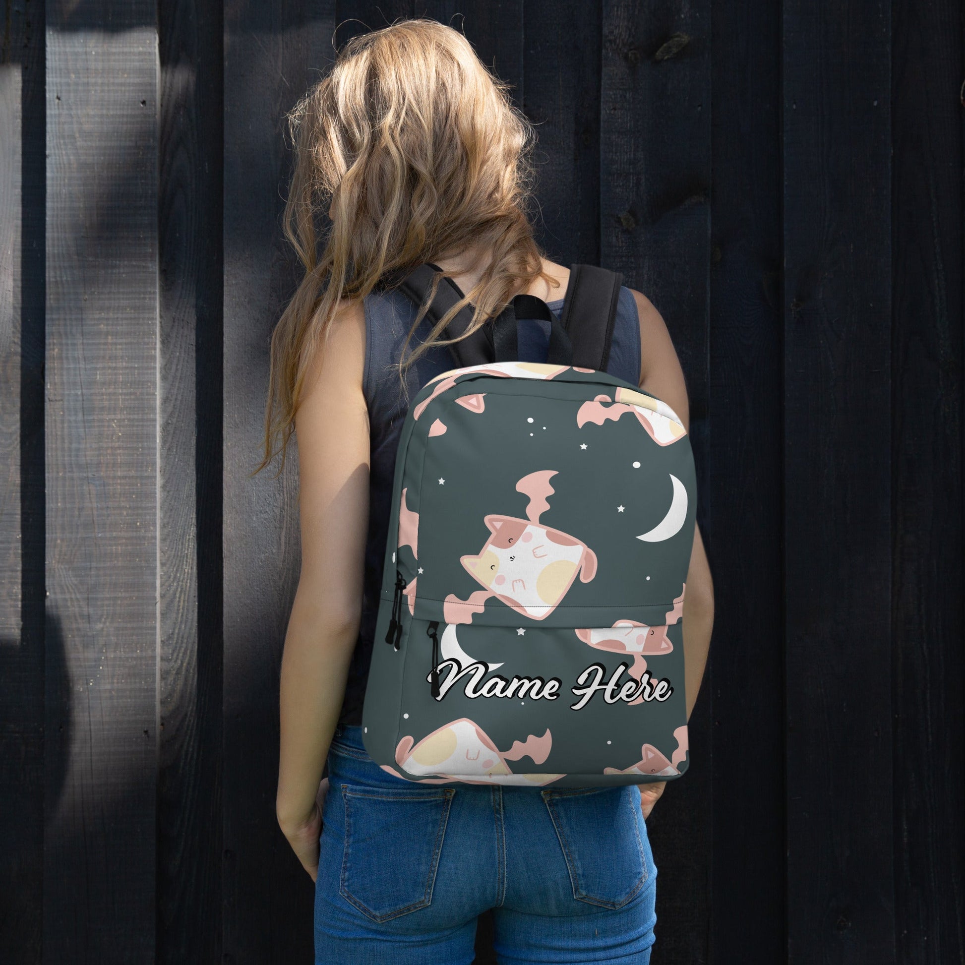 Personalized Canvas Backpack with Custom Name, Back to School Gift Backpack, Christmas Present Bag, Simple Work Backpack for College