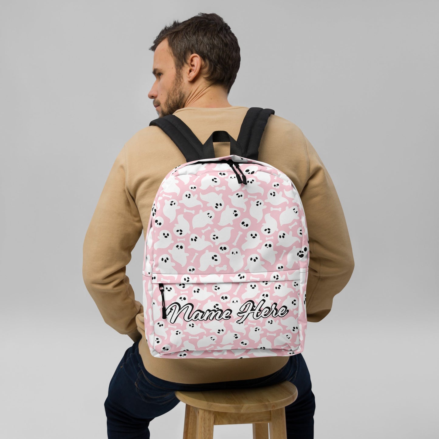 Personalized Canvas Backpack with Custom Name, Back to School Gift Backpack, Christmas Present Bag, Simple Work Backpack for College