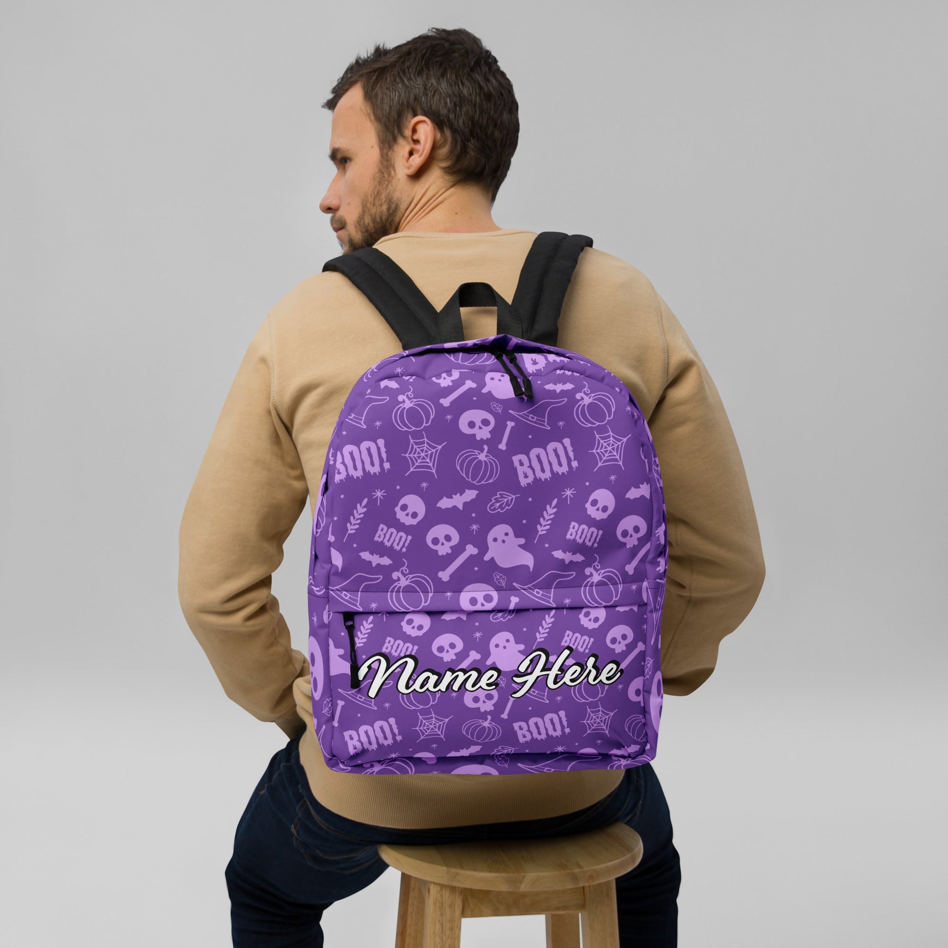 Personalized Canvas Backpack with Custom Name, Back to School Gift Backpack, Christmas Present Bag, Simple Work Backpack for College