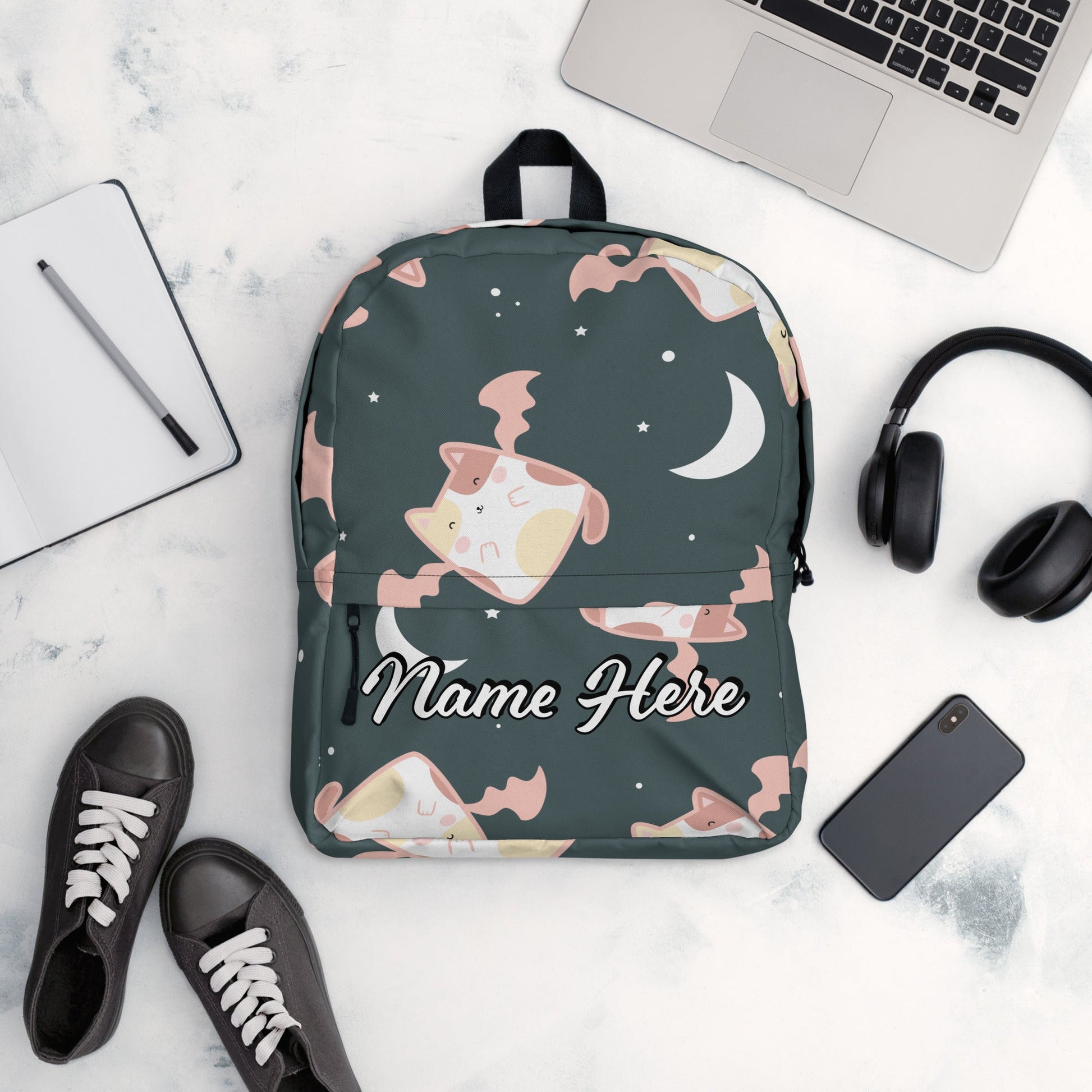 Personalized Canvas Backpack with Custom Name, Back to School Gift Backpack, Christmas Present Bag, Simple Work Backpack for College