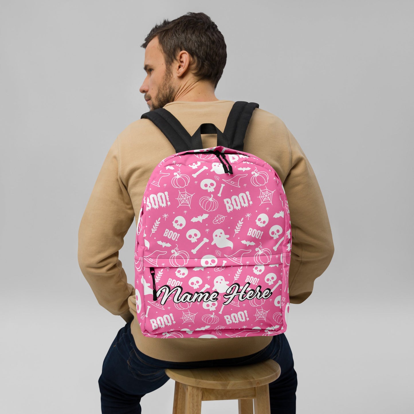 Personalized Canvas Backpack with Custom Name, Back to School Gift Backpack, Christmas Present Bag, Simple Work Backpack for College