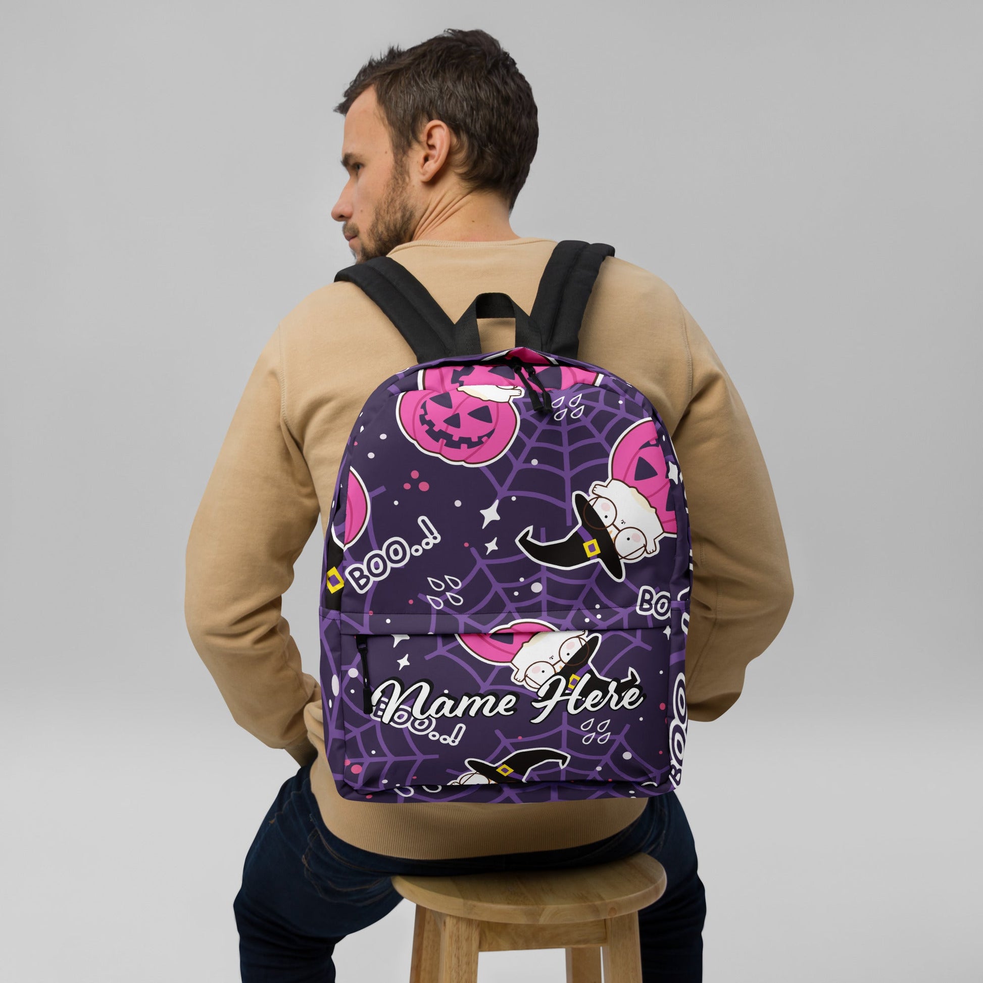 Personalized Canvas Backpack with Custom Name, Back to School Gift Backpack, Christmas Present Bag, Simple Work Backpack for College