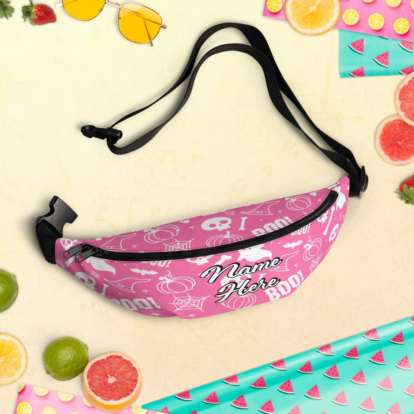 Personalized Good Vibes Fanny Pack | Personal Waist Bag for Girls | Fashion Elegant Hip Bag | Belt Bags for Travel | Sports Running Bag