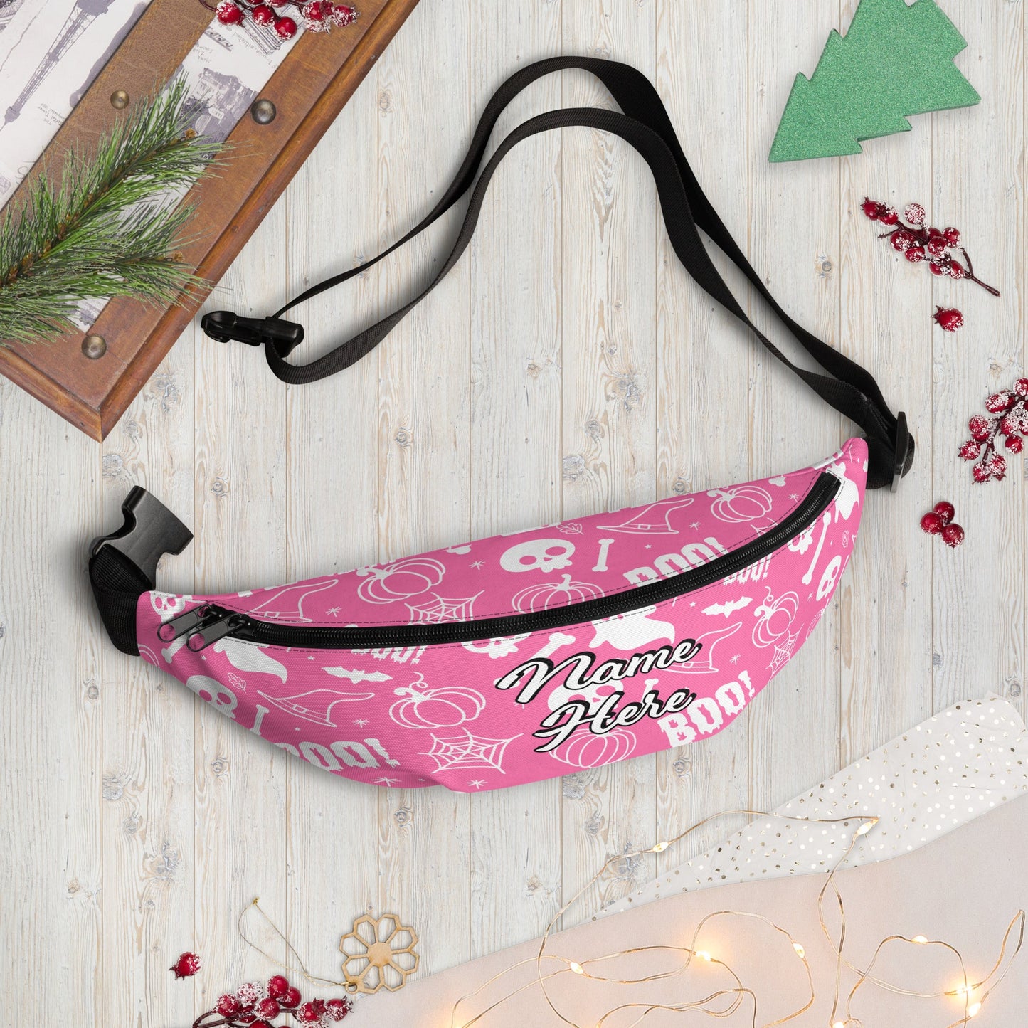 Personalized Good Vibes Fanny Pack | Personal Waist Bag for Girls | Fashion Elegant Hip Bag | Belt Bags for Travel | Sports Running Bag