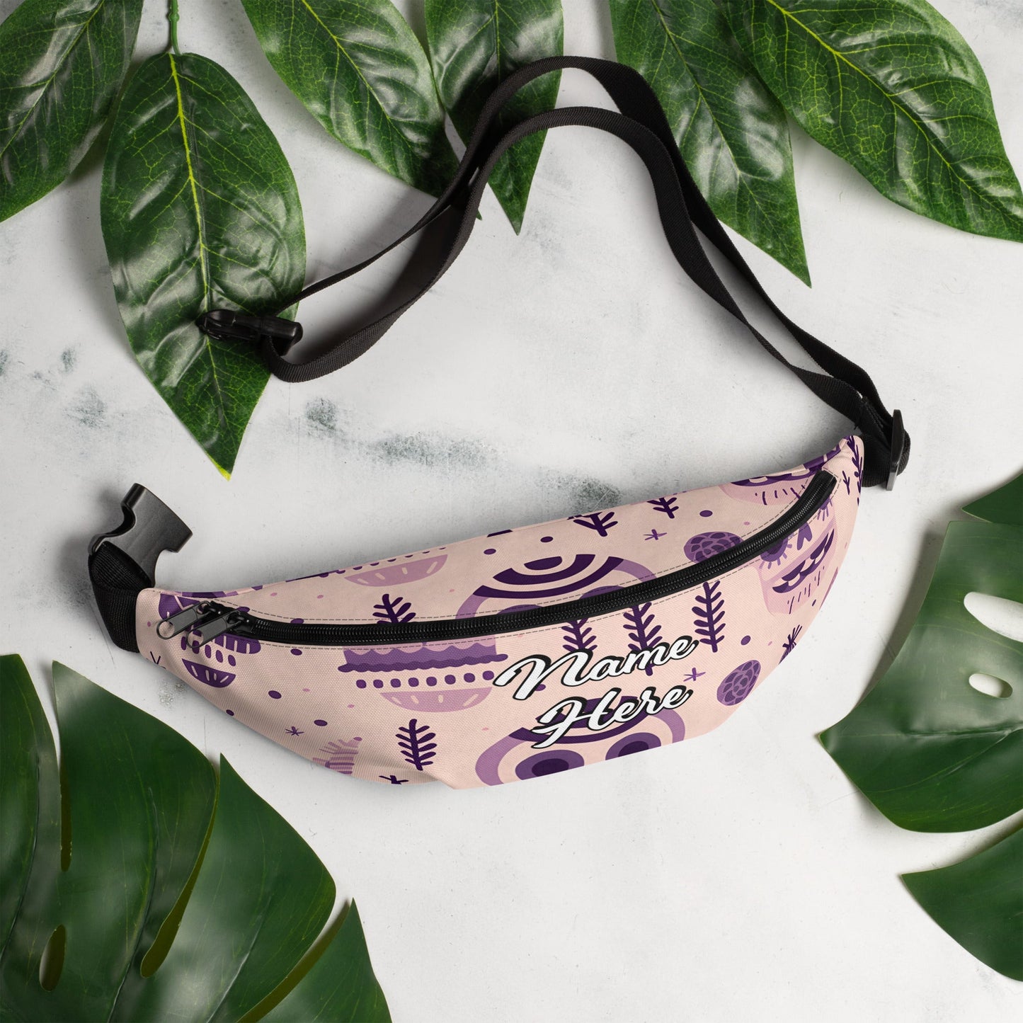 Personalized Good Vibes Fanny Pack | Personal Waist Bag for Girls | Fashion Elegant Hip Bag | Belt Bags for Travel | Sports Running Bag