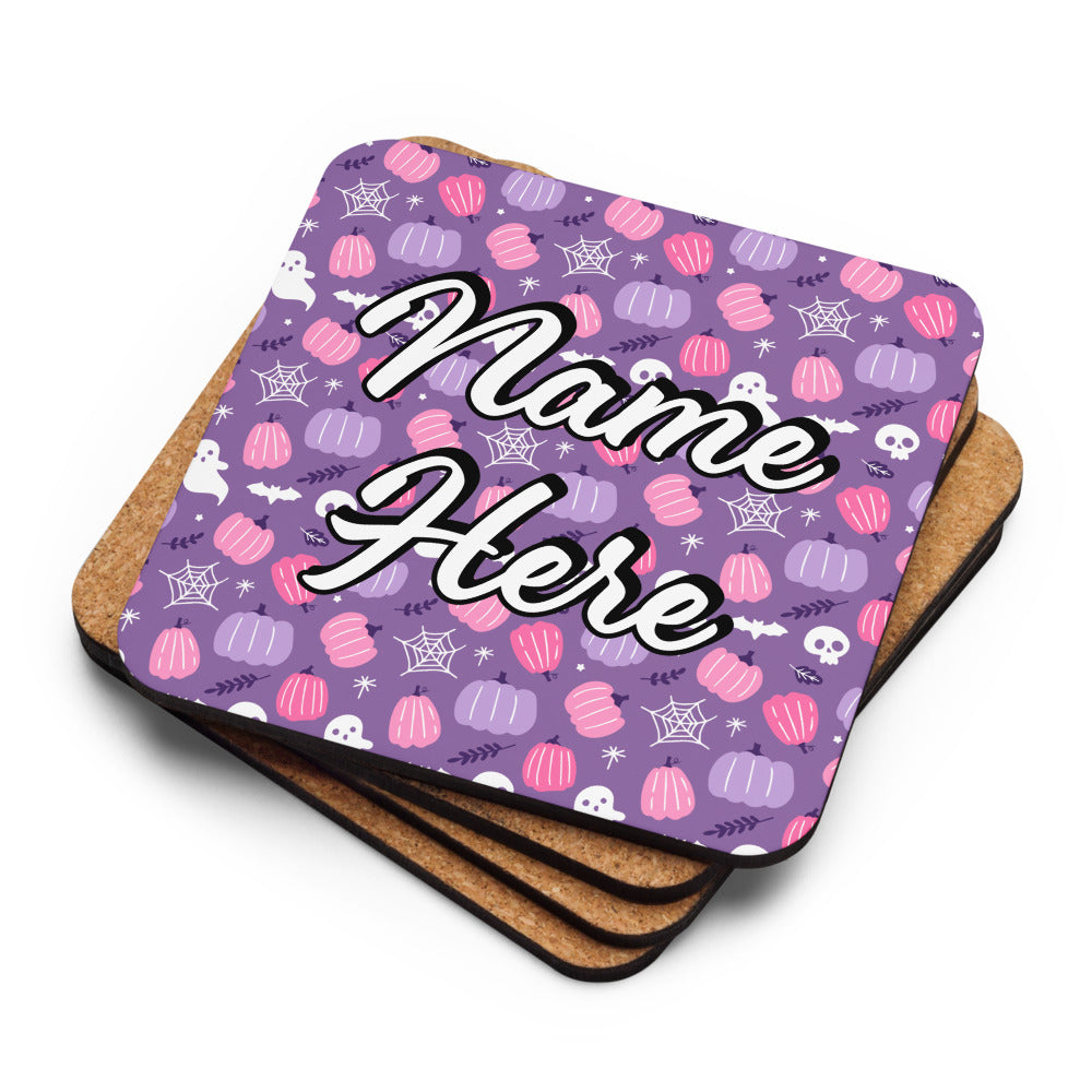 Personalized Halloween Coasters | Wedding, Housewarming Gift | Custom Coaster Set | Extra Thick Coasters | Wedding Favors Coasters